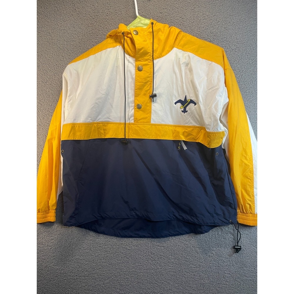 Luna Pier Yellow/White/Blue Utility Pullover Cinched Waist Band Size XL